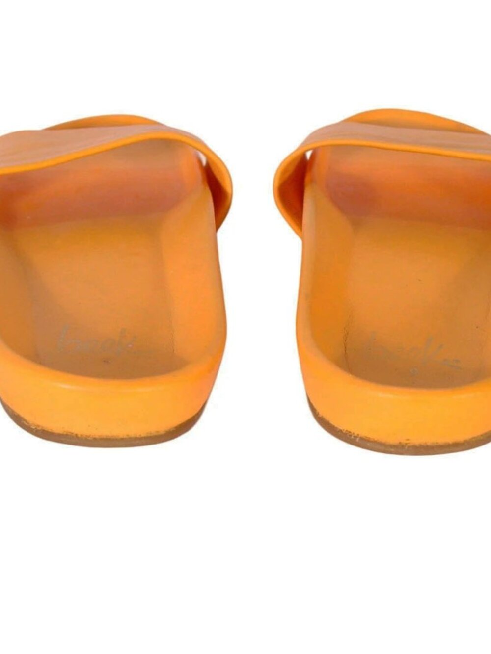 BEEK Gallito $280 Papaya Orange Leather Slide Sandals 9 - Made in MEXICO - Picture 6 of 9